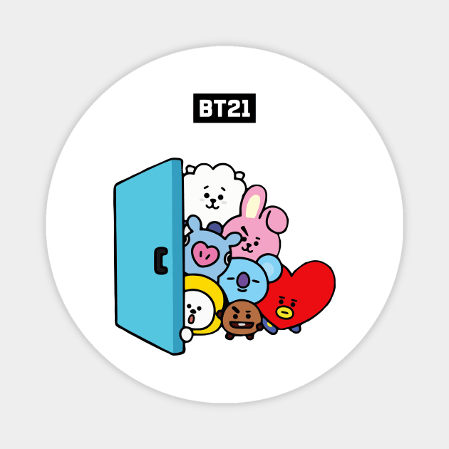 bt21 bts exclusive design 2 Magnet by Typography Dose